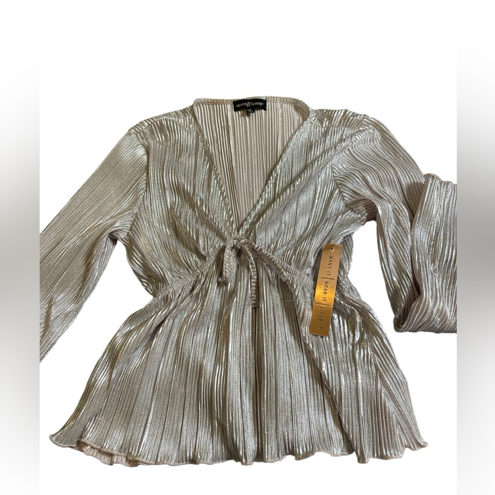 NWT ‘Almost Famous’ V Cut Long Sleeve Blouse
